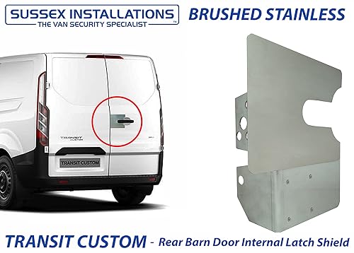 Sussex Installations FOR3-RB-INT-EXT-001/002 Repair/security shield and Internal Latch shield compatible with Ford Custom (2013-2023) van - rear barn doors.