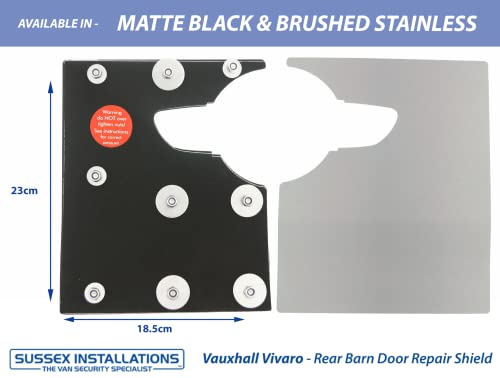 Sussex Installations PEU9-RB-EXT-002 Repair/security shield compatible with Peugeot Expert (2017>Onwards) van - rear barn door.