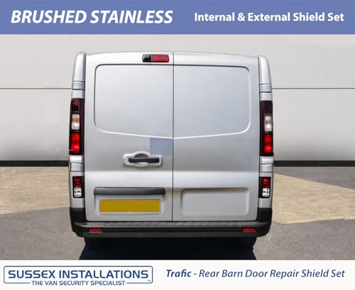 Sussex Installations REN5-RB-INT-EXT-001/002 Repair/security shield and Internal Latch shield compatible with Renault Trafic (2014-Onwards) van - rear barn doors.