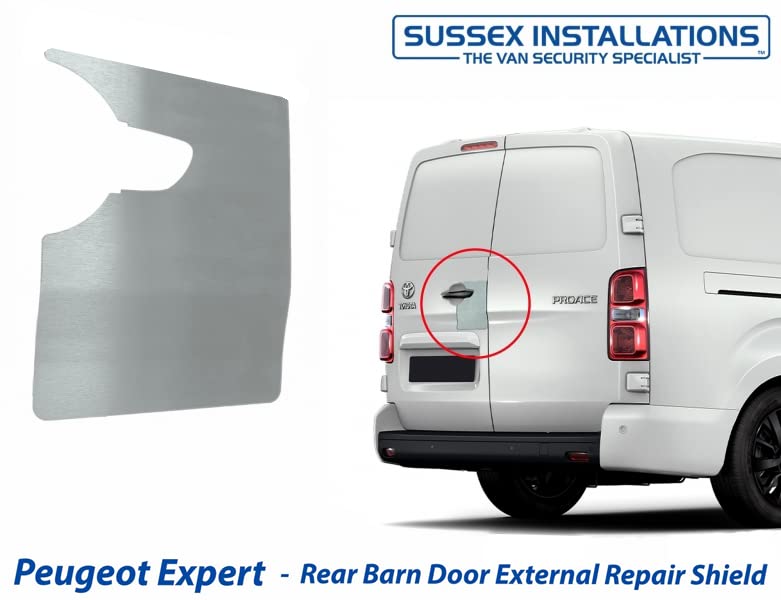 Sussex Installations PEU9-RB-EXT-002 Repair/security shield compatible with Peugeot Expert (2017>Onwards) van - rear barn door.