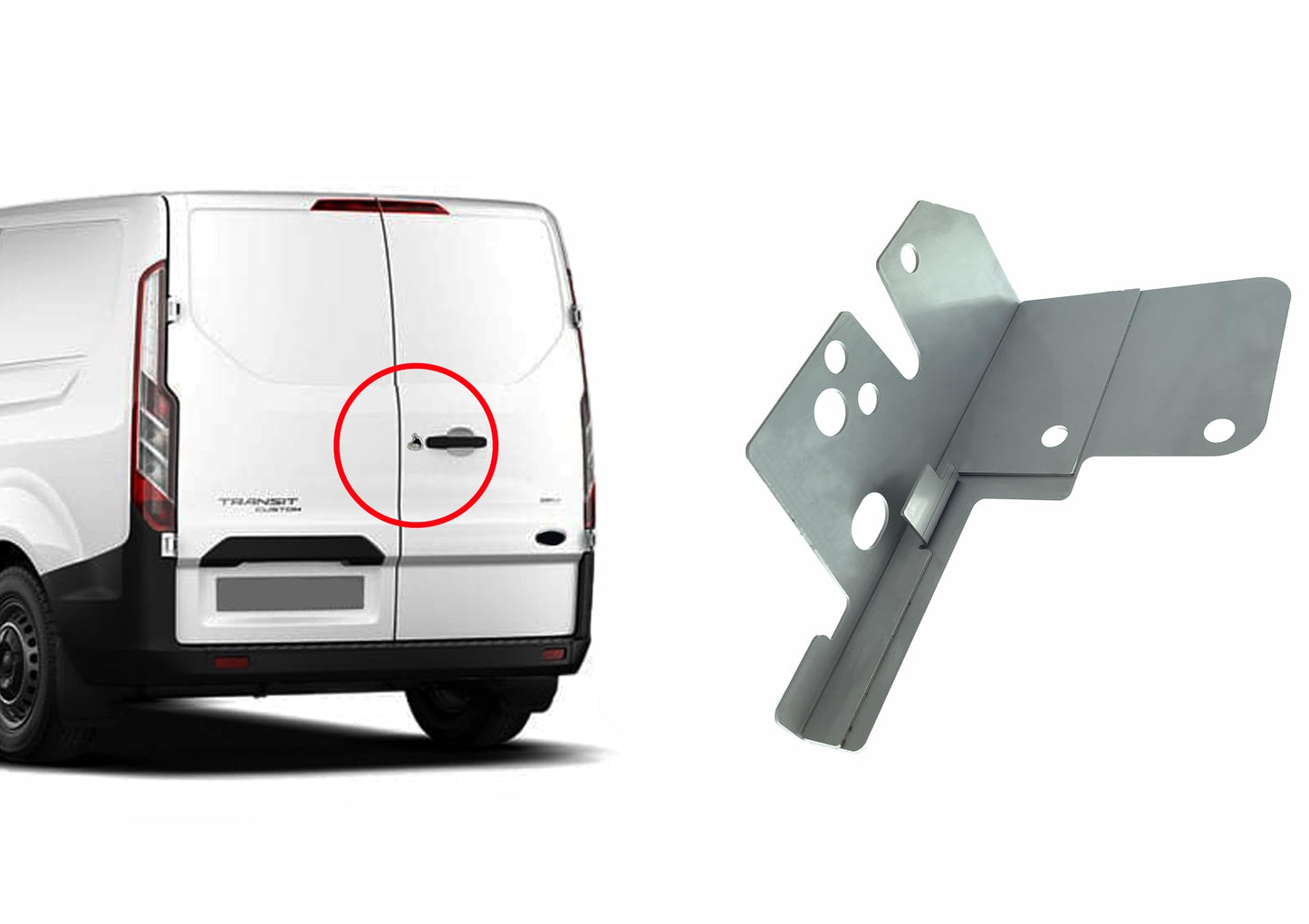 Sussex Installations FOR3-RB-INT-001 Internal security shield compatible with Ford Custom (2013-2023) van - rear barn door.