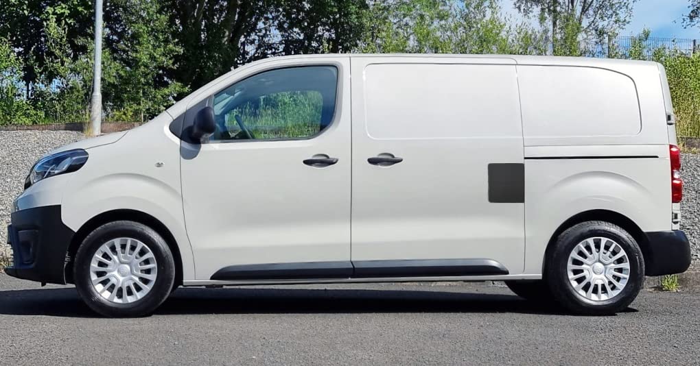 Sussex Installations CIT9-NSL-EXT-001 Matte black Repair/security shield compatible with Citroen Dispatch (2017>Onwards) van - left side/nearside loading door.