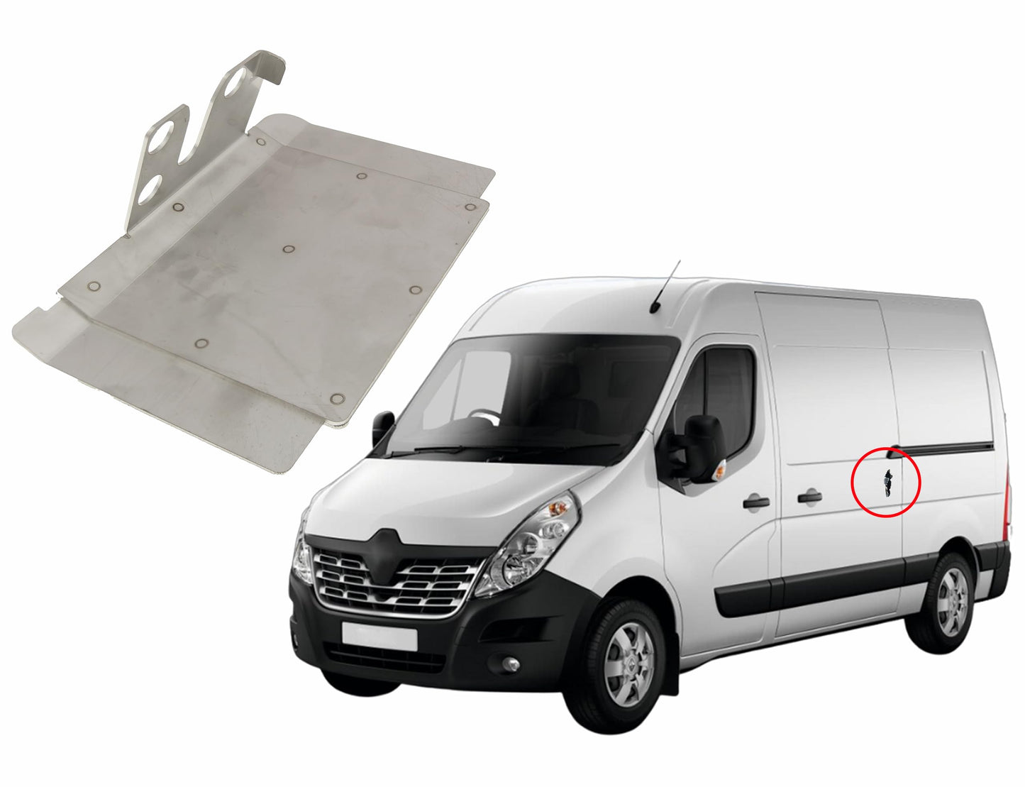 Sussex Installations RVN6-NSL&OSL-INT-001 Internal latch shield set compatible with Renault Master, Vauxhall Movano, Nissan NV400, Nissan Interstar van - twin side loading doors.