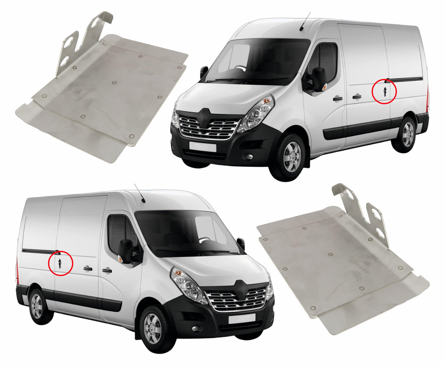 Sussex Installations RVN6-NSL&OSL-INT-001 Internal latch shield set compatible with Renault Master, Vauxhall Movano, Nissan NV400, Nissan Interstar van - twin side loading doors.