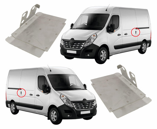 Sussex Installations RVN6-NSL&OSL-INT-001 Internal latch shield set compatible with Renault Master, Vauxhall Movano, Nissan NV400, Nissan Interstar van - twin side loading doors.