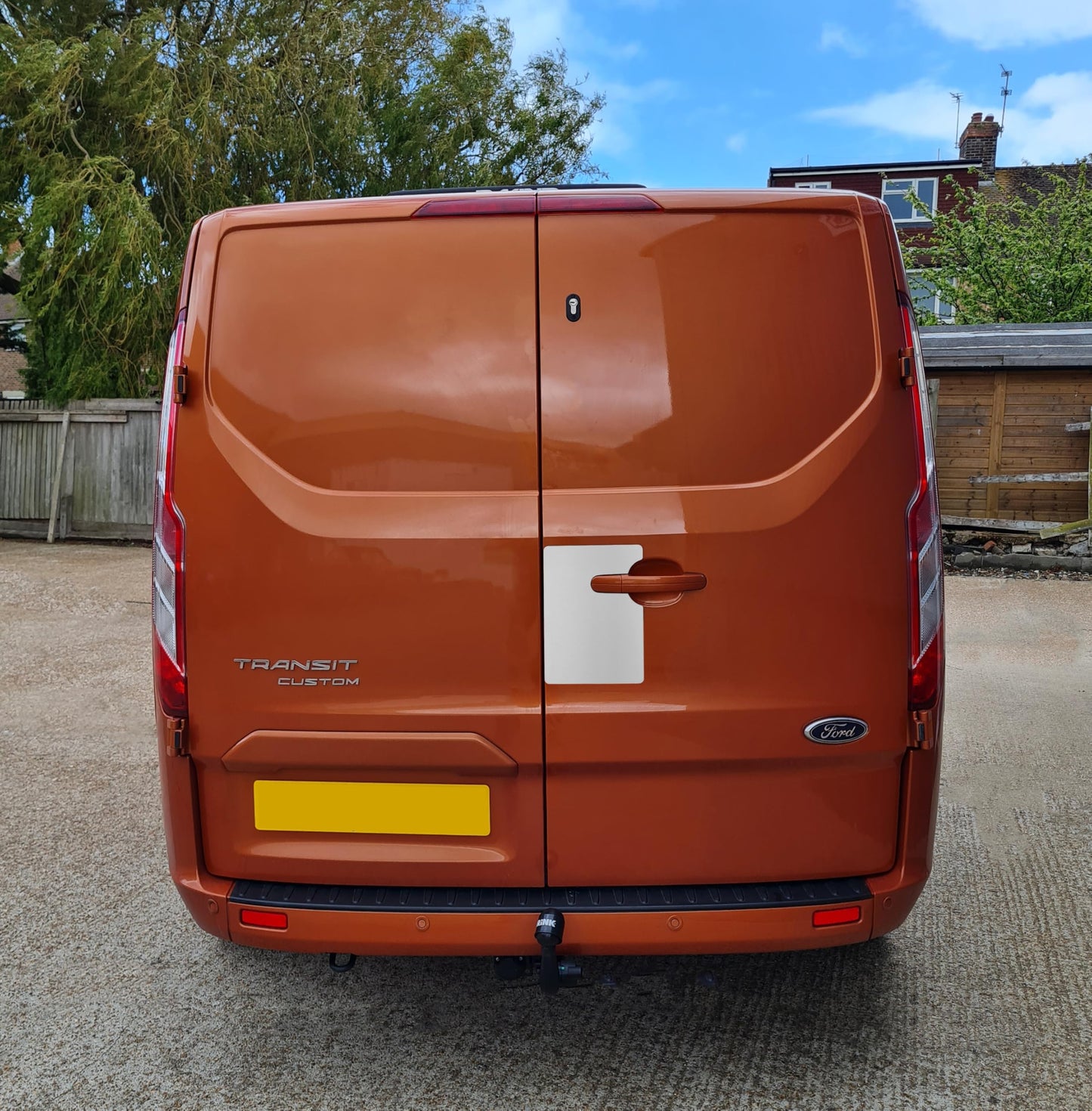 Sussex Installations FOR3-RB-EXT-002 Large Brushed stainless Repair/security shield compatible with Ford Custom (2013-2023) van - rear barn door.